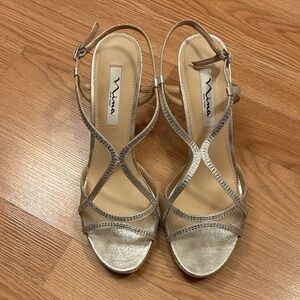 Nina Metallic Strappy Heels
